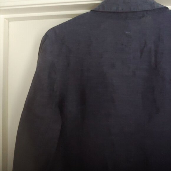 Garnet Hill Linen Career Business Travel Resort Nautical Coastal Button Blazer M - Picture 7 of 15